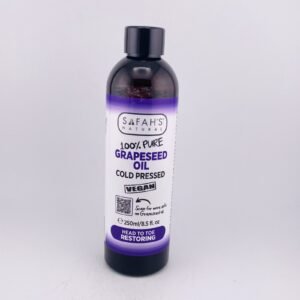SAFAH’S NATURAL 100% PURE GRAPESEED OIL COLD PRESSED VEGAN(250ml) 8.5 fl oz