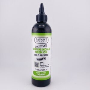SAFAH’S NATURAL 100% PURE VIRGIN INDIAN NEEM OIL COLD PRESSED VEGAN(250ml) 8.5 fl oz