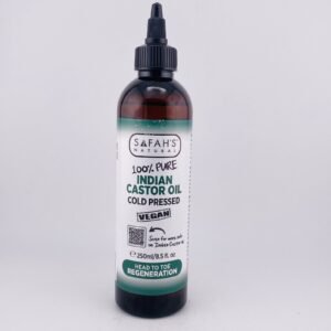 SAFAH’S NATURAL 100% PURE INDIAN CASTOR OIL COLD PRESSED VEGAN(250ml) 8.5 fl oz