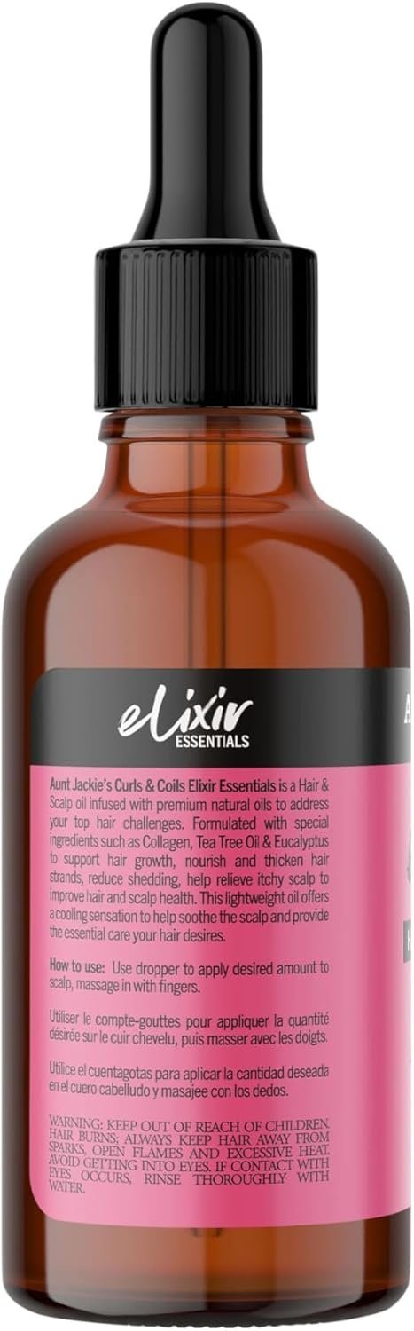 Aunt Jackie's Elixir Collagen & Tea Tree Oil Hair & Scalp Oil, 59 ml, 2oz - Image 2