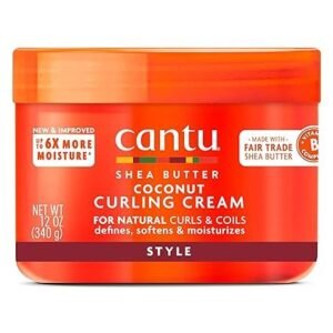 Cantu Shea Butter Coconut Curling Cream for Moisturized, Defined Curls – 12oz