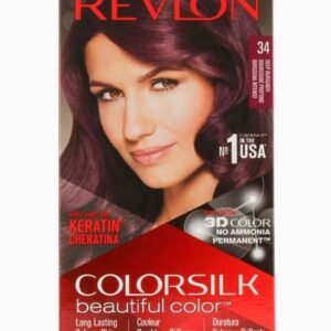 REVLON 34 DEEP BURGUNDY Permanent COLOR Silk Beautiful Color WIth KERATIN