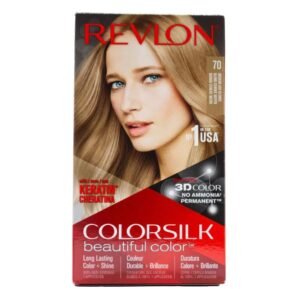 REVLON 70 MEDIUM ASH BLONDE Permanent COLOR Silk Beautiful Color WITH KERATIN