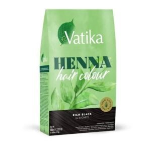 Vatika HENNA RICH BLACK HAIR COLOUR 6x SACHETS(60g) 2.11 oz