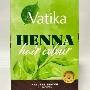 Vatika HENNA NATURAL BROWN HAIR COLOUR 6x SACHETS(60g) 2.11 oz