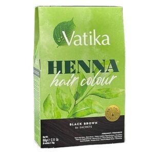 Vatika HENNA BLACK BROWN HAIR COLOUR 6x SACHETS(60g) 2.11 oz