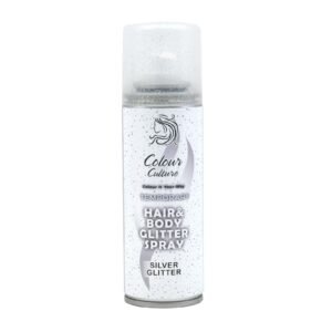 Colour Culture TEMPORARY SILVER GLITTER HAIR & BODY SPRAY(125ml) 4.6 fl oz