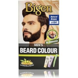 Bigen MEN’S BEARD COLOUR Natural Brown B 104 With Olive Oil & Taurine(20g x 2)