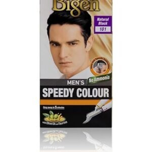 Bigen MEN’S SPEEDY PERMANENT HAIR COLOUR Natural Black 101 With Olive Oil & Taurine(20g x 2)