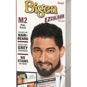 Bigen HAIR & BEARD PERMANENT COLOUR FOR MEN M2 REAL BLACK(40g x 2) (1.41 oz x 2)