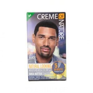 NEWCREME OF NATURE PERMANENT JET BLACK HAIR COLOR With SHEA BUTTER CONDITIONER