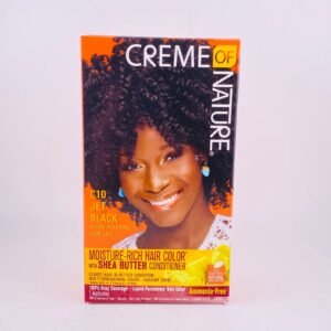 CREME OF NATURE C10 JET BLACK With SHEA BUTTER PERMANENT HAIR COLOR