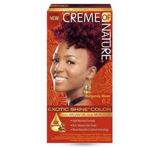 NEW CREME OF NATURE Burgundy Blaze 6.2 Permanent EXOTIC SHINE COLOR WIth Argan Oil