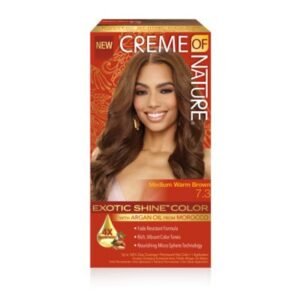 NEW CREME OF NATURE Medium Warm Brown 7.3 Permanent EXOTIC SHINE COLOR With Argan Oil