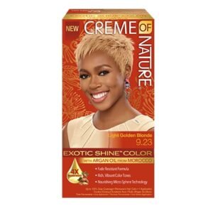 NEW CREME OF NATURE Light Golden Blonde 9.23 Permanent EXOTIC SHINE COLOR With Argan Oil