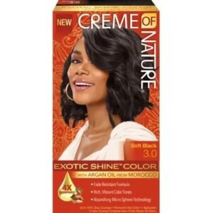 NEW CREME OF NATURE Soft Black 3.0 Permanent EXOTIC SHINE COLOR With Argan Oil