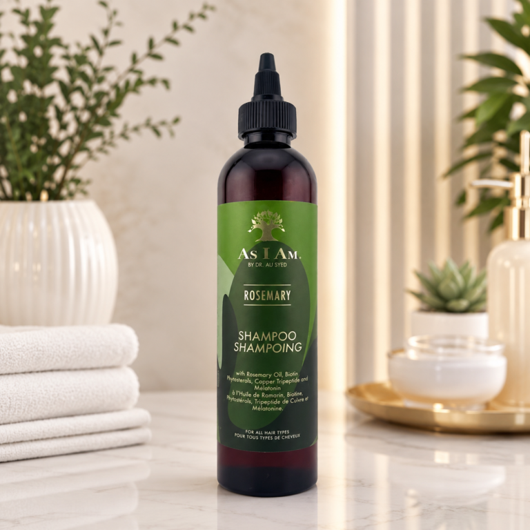 Spa-inspired shampoo display with greenery