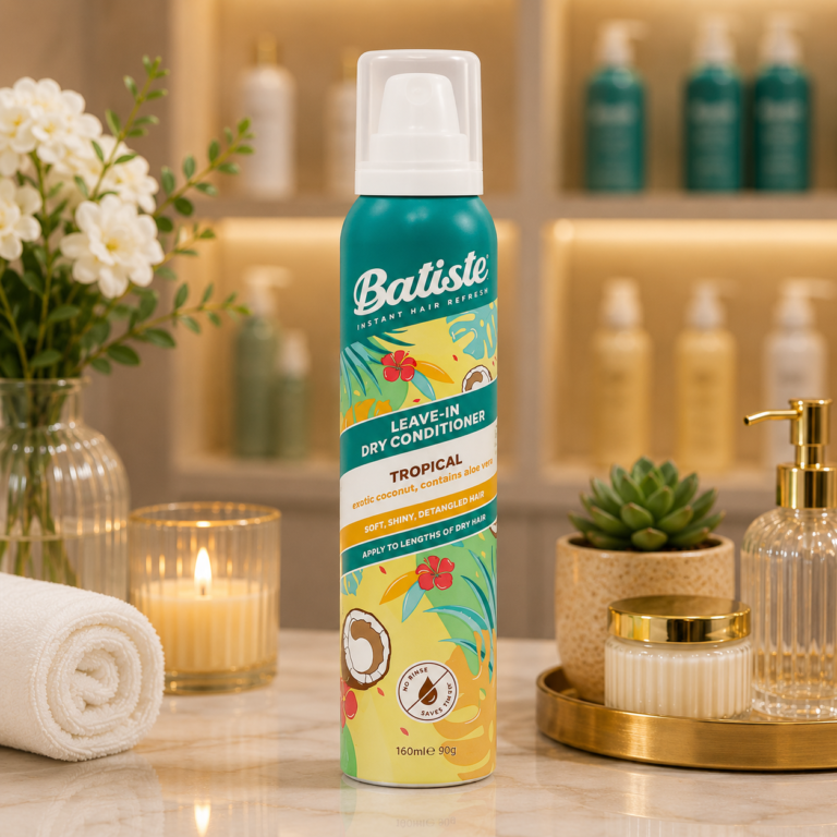 Tropical refresh in a serene vanity
