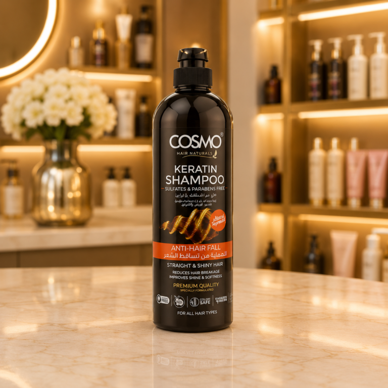 Luxurious shampoo in elegant setting