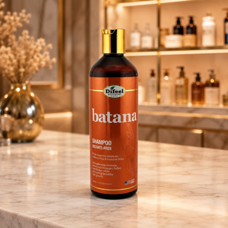 Luxury shampoo on marble countertop