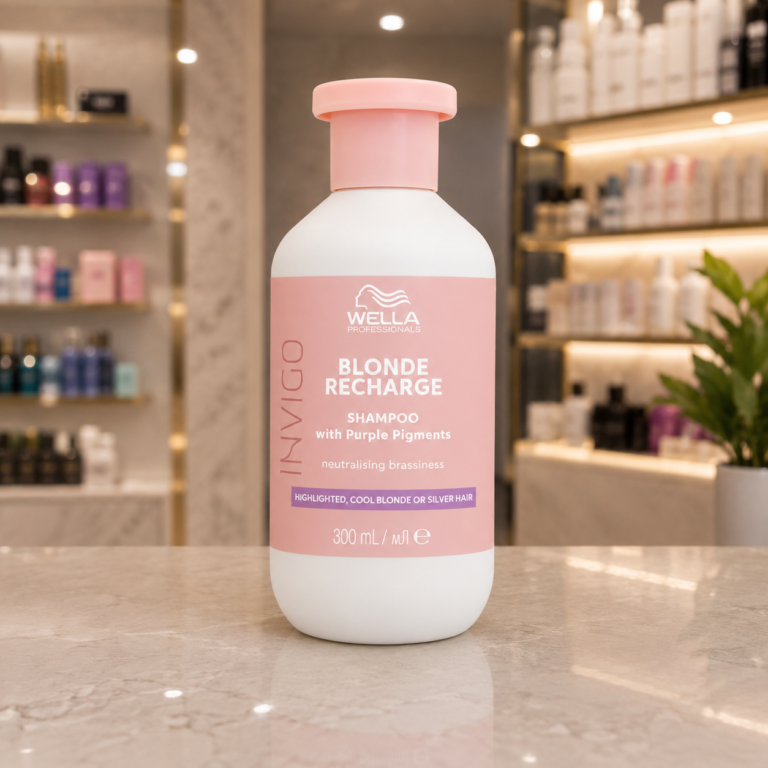 Wella shampoo in a beauty store setting
