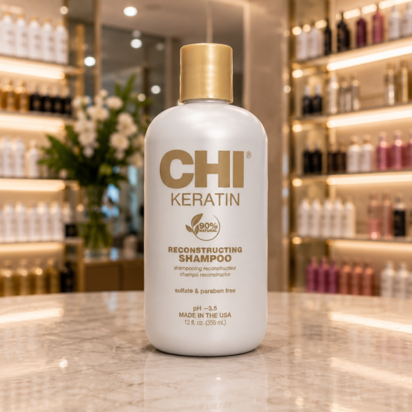 Luxury shampoo in chic salon setting