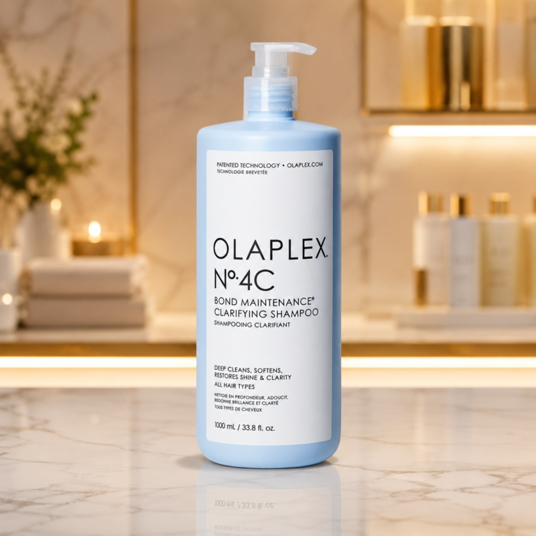 Luxury shampoo bottle on marble countertop