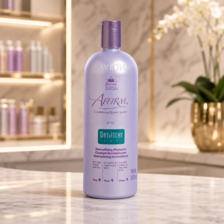 Luxury haircare bottle in salon setting