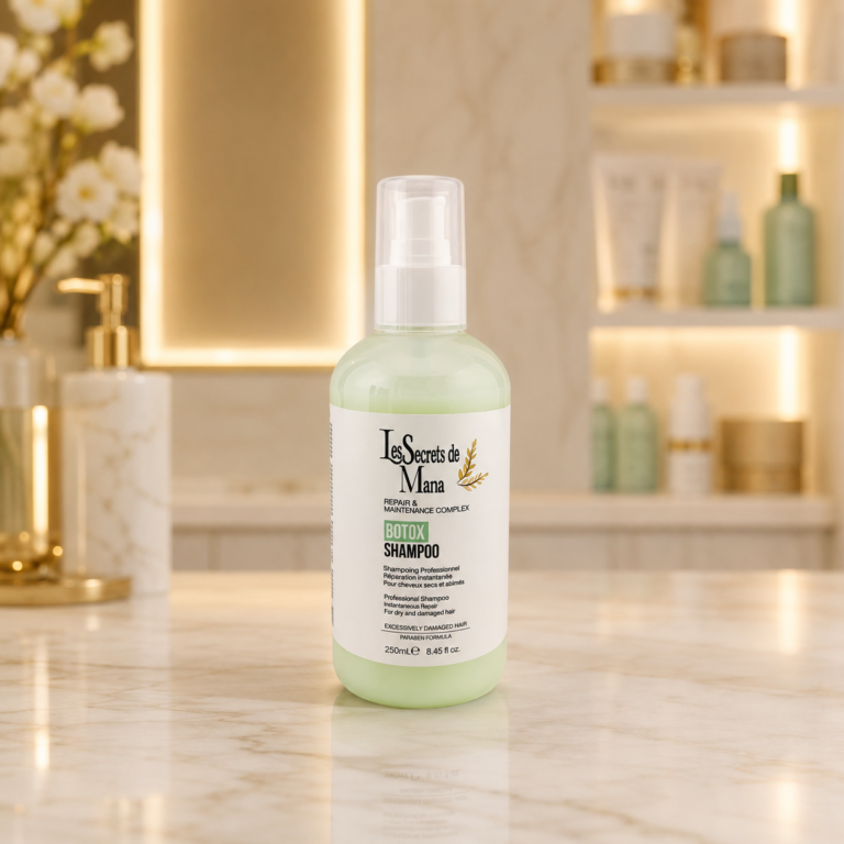 Luxury beauty shampoo in serene setting