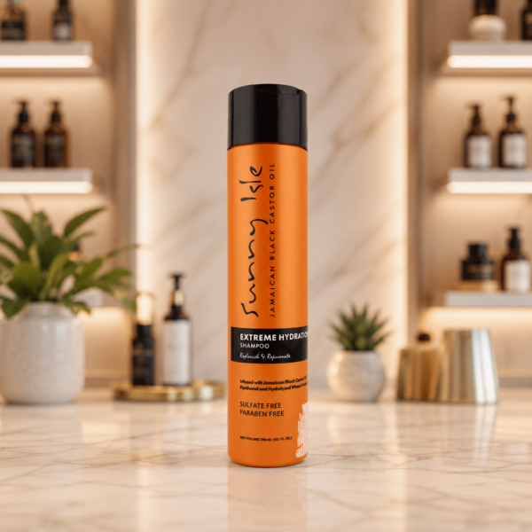 Sunny Isle shampoo in serene spa setting