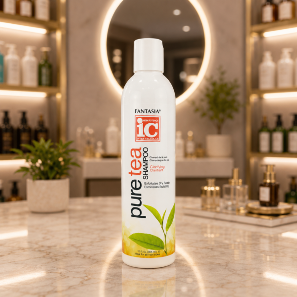 Luxurious shampoo in upscale bathroom setting