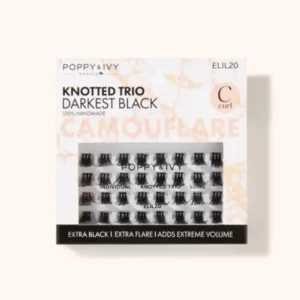POPPY & IVY BEAUTY NATURAL VOLUME Individual   KNOTTED CAMOUFLARE MEDIUM 3D EXTRA BLACK ELIL32 C curl EYE LASHES