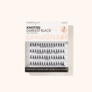 POPPY & IVY BEAUTY Individual KNOT-FREE TRIO CAMOUFLARE LONG 3D EXTRA BLACK ELIL17 J  curl EYE LASHES