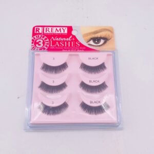 REMY PREMIUM VIRGIN HAIR Natural LASHES 100% HUMAN HAIR 3 BLACK EYE LASHES
