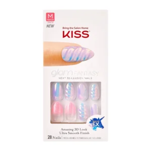 KISS NEW MEDIUM LENGTH GLAM FANTASY NEXT 3D ILLUSION 28 NAILS