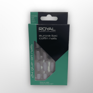ROYAL COSMETIC CONNECTIONS AURA LILAC COFFIN 24 PCS GLUE-ON NAILS(2g)