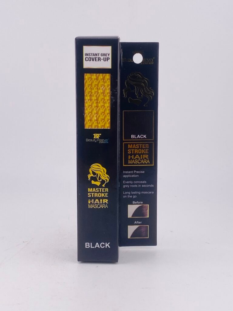 “Black hair mascara by Beauty Forever London for grey coverage”
