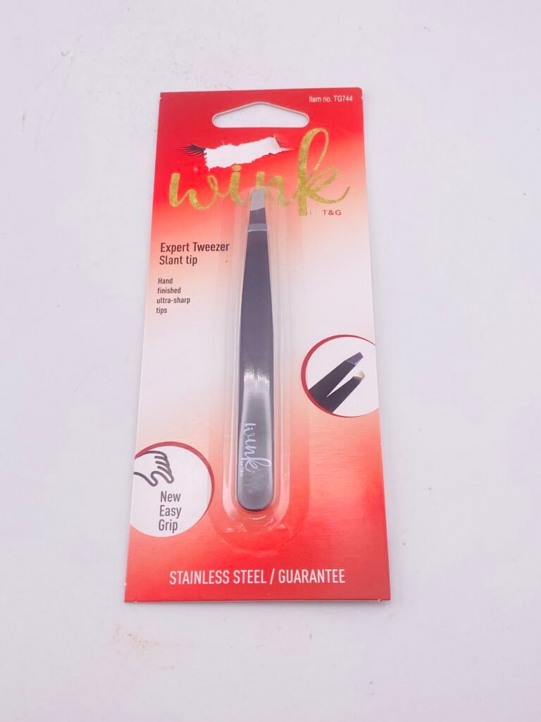 “WINK BY T&G Expert Tweezer Slant Tip Black TG744 Stainless Steel”
