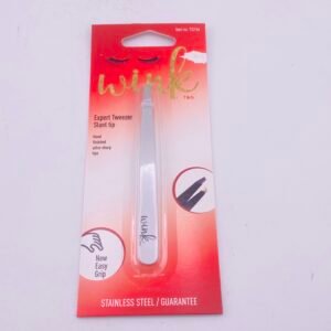 “Silver slant tip stainless steel eyebrow tweezer TG744”