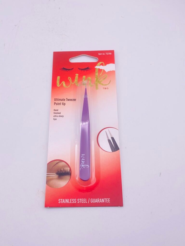 “Silver slant tip stainless steel eyebrow tweezer TG744”