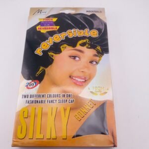 MURRY COLLECTION BLACK M8005GLD DOUBLE SIDED REVERSIBLE SILKY BONNET 2 in 1