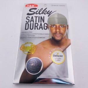 T&G COLLECTION SILVER TG5676SL SILKY SATIN DURAG DELUXE QUALITY