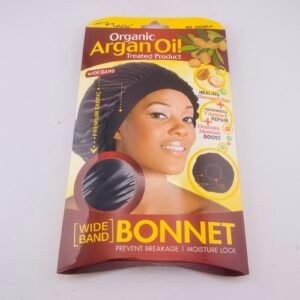 MAGIC COLLECTION BLACK 3003BLA ORGANIC ARGAN OIL WIDE BAND BONNET