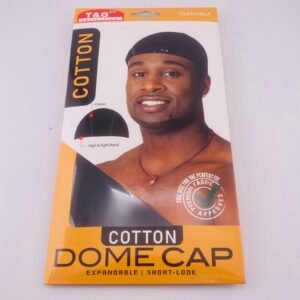 T&G COLLECTION BLACK TG4765BLA COTTON DOME CAP EXPANDABLE