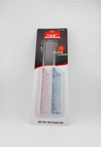 T&G Hair Accessories Pin Tail Comb 2PC Set TG3365 for precise sectioning and professional hair styling