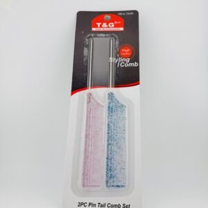 T&G Hair Accessories Pin Tail Comb 2PC Set TG3365 for precise sectioning and professional hair styling