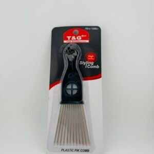 T&G Afro Plastic Pick Comb TG898BLA for lifting and styling afro and textured hair