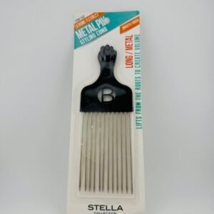 Stella’s Afro Long Metal Styling Comb 2407 for detangling and styling afro and textured hair