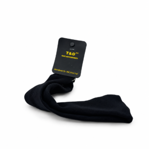 T&G Black Scarf Hair Tie with long fabric tail