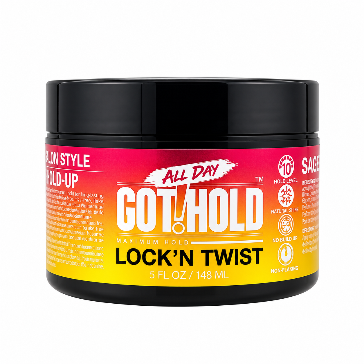 Got Hold Lock N Twist styling gel 148ml in a black jar for maximum hold